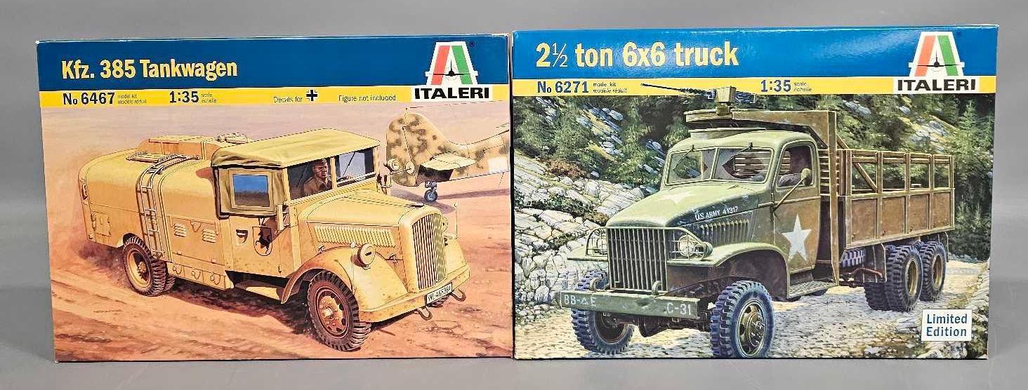 Two Italeri 1:35 kits 2 1/2 ton 6x6 truck and Kfx. 385 Tankwagen 