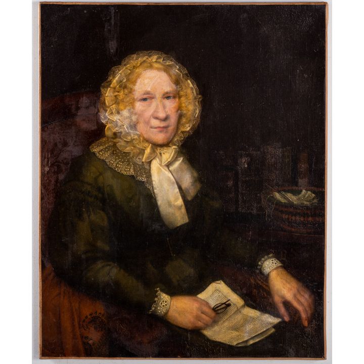 American School, 19th c. Portrait of a Lady, oil