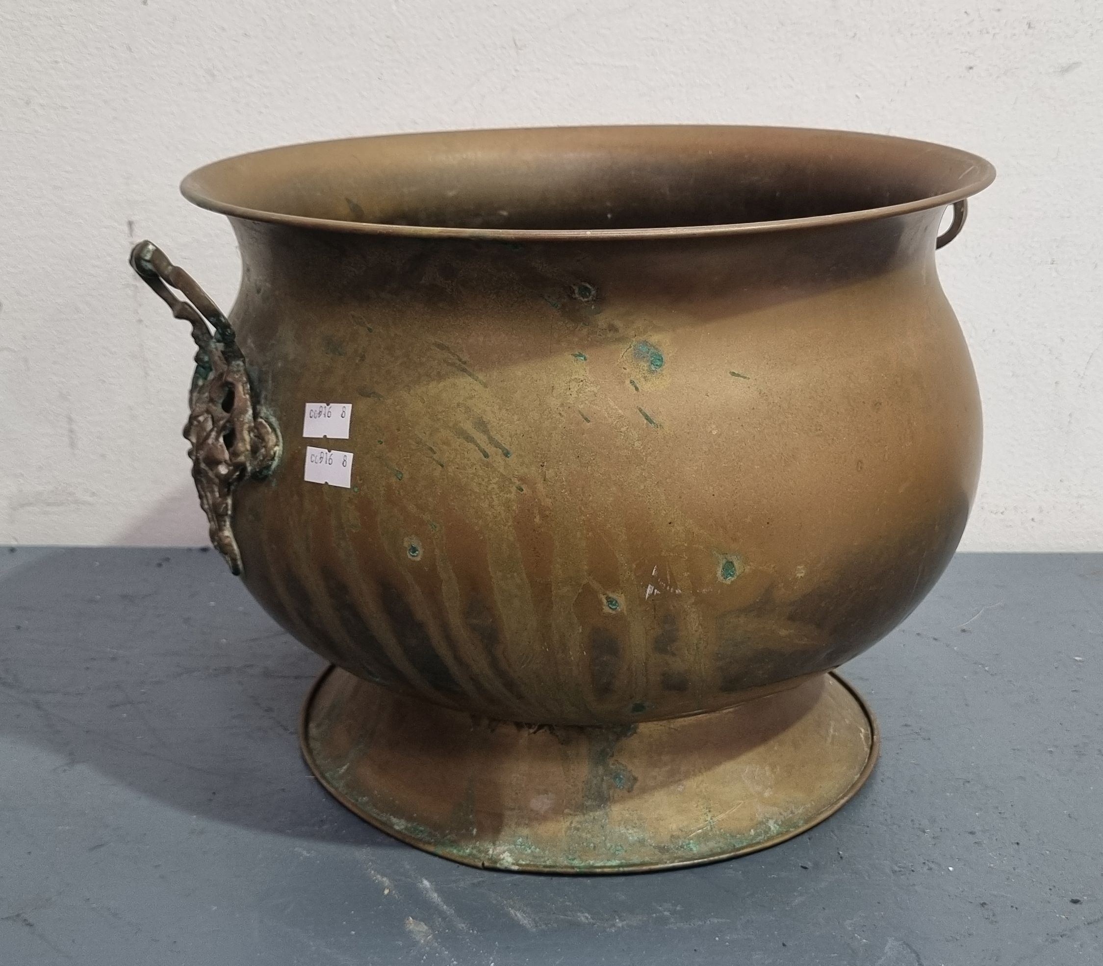 A Large Brass Vase/Jardiniere