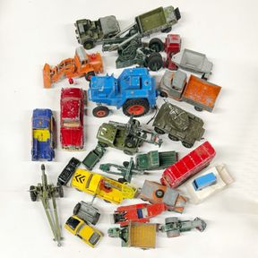 A quantity of used diecast model vehicles.