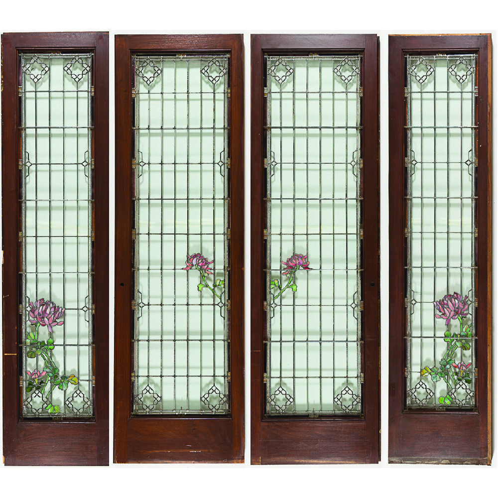 Four Tiffany Style Stained Glass Doors