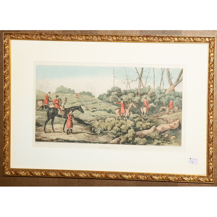 Thomas Sutherland. "Breaking Cover," aquatint