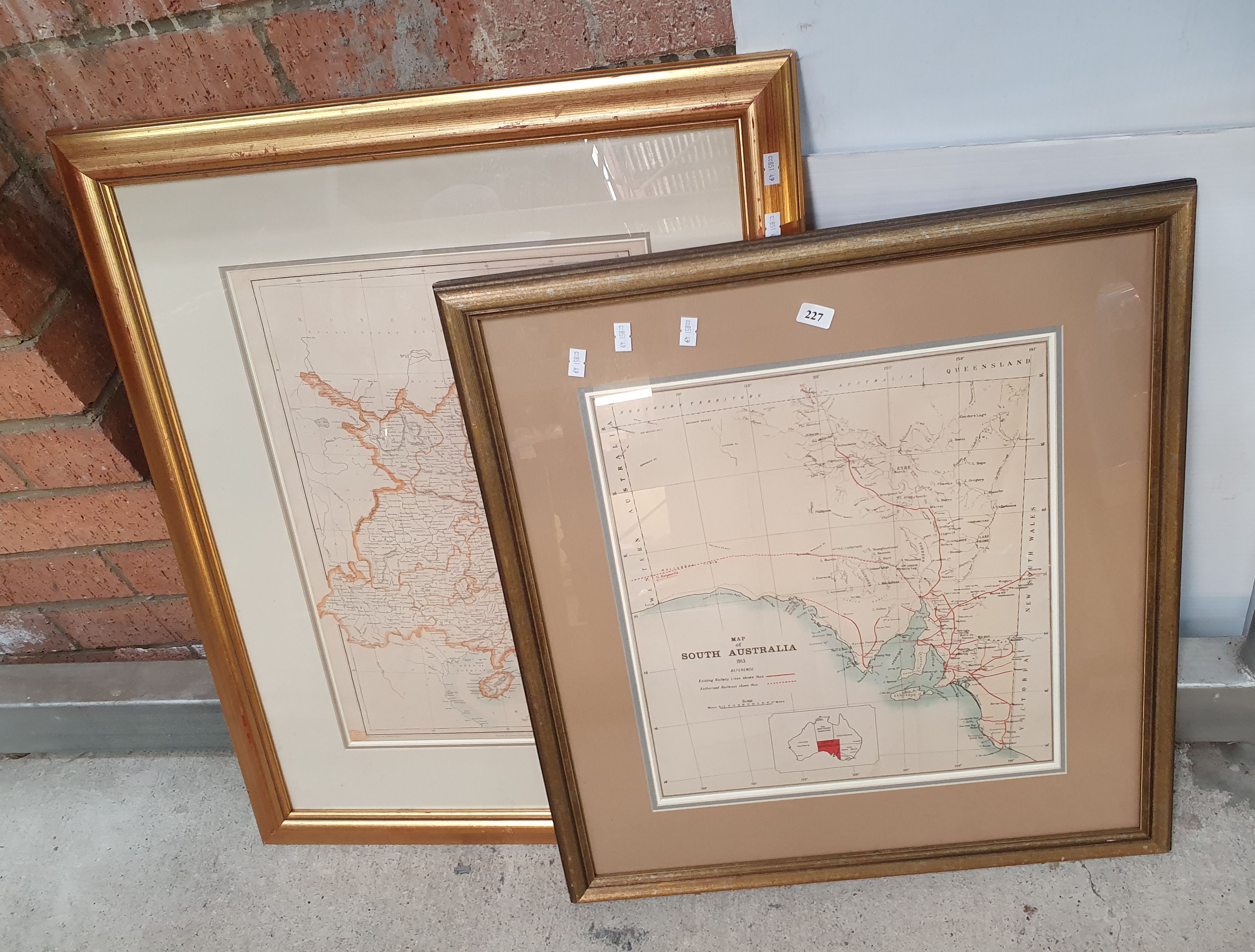 TWO VARIOUS FRAMED MAPS
