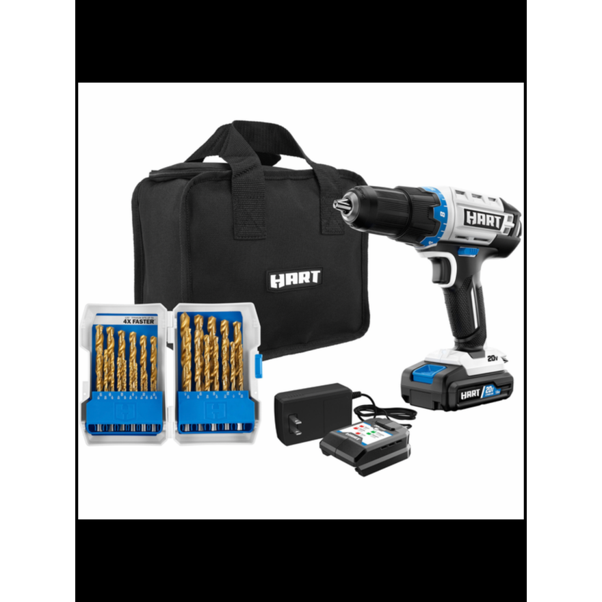 Hart 20V 1/2" Drill/Driver Value Kit with 29pc Drill Bit Set