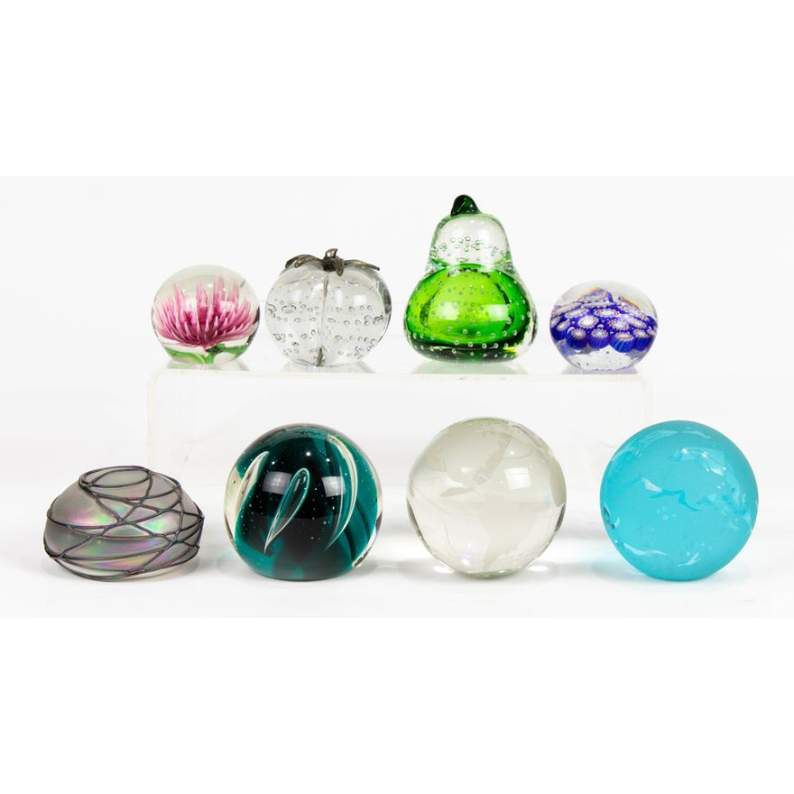(Lot of 8) Glass paperweights