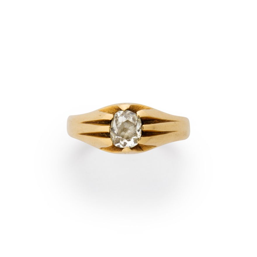 A Victorian diamond and eighteen karat gold ring