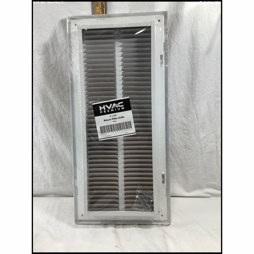 HVAC Premium 8x20'' White Return Filter Grille