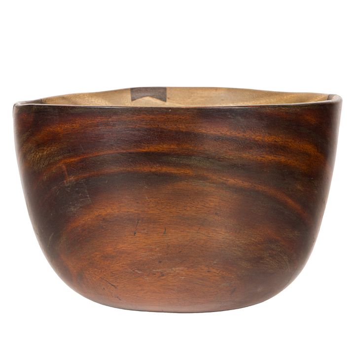 A large Hawaiian koa poi bowl