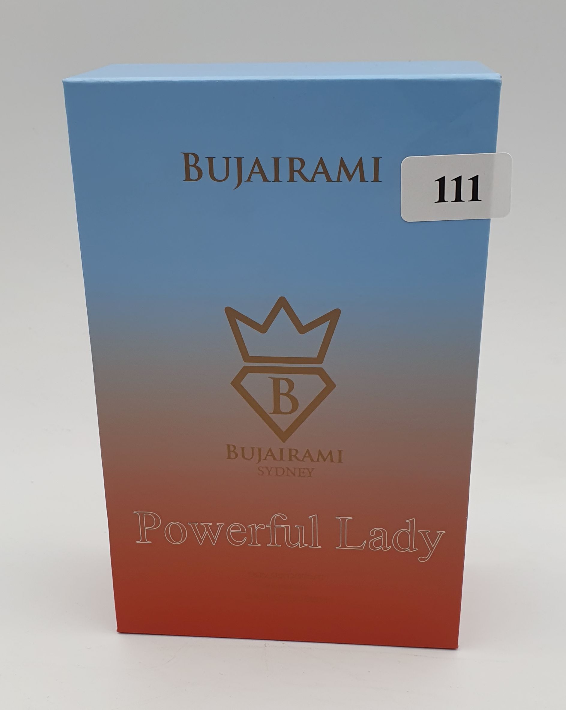 111 · A 100ml BOTTLE OF BUJAIRAMI 'POWERFUL LADY' PERFUME