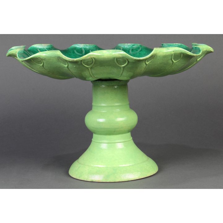 Chinese Porcelain Lotus Leaf From Footed Tray