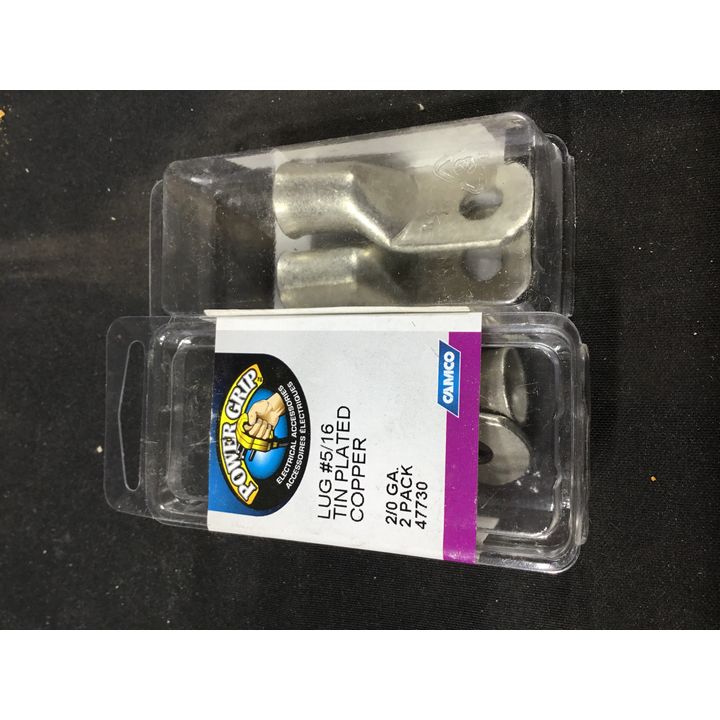 Power Grip Lug #5/16 Tin Plated Copper 2pk