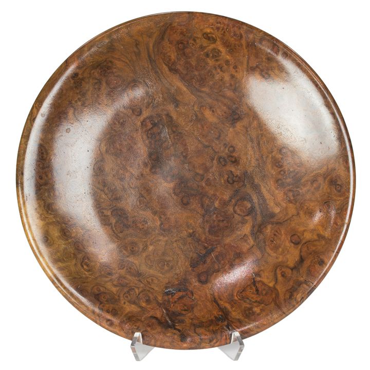 A Bruce Friederich (American, born 1933) turned black walnut burl shallow bowl
