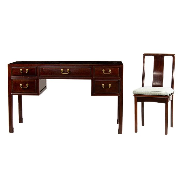 Chinese style hardwood desk and chair