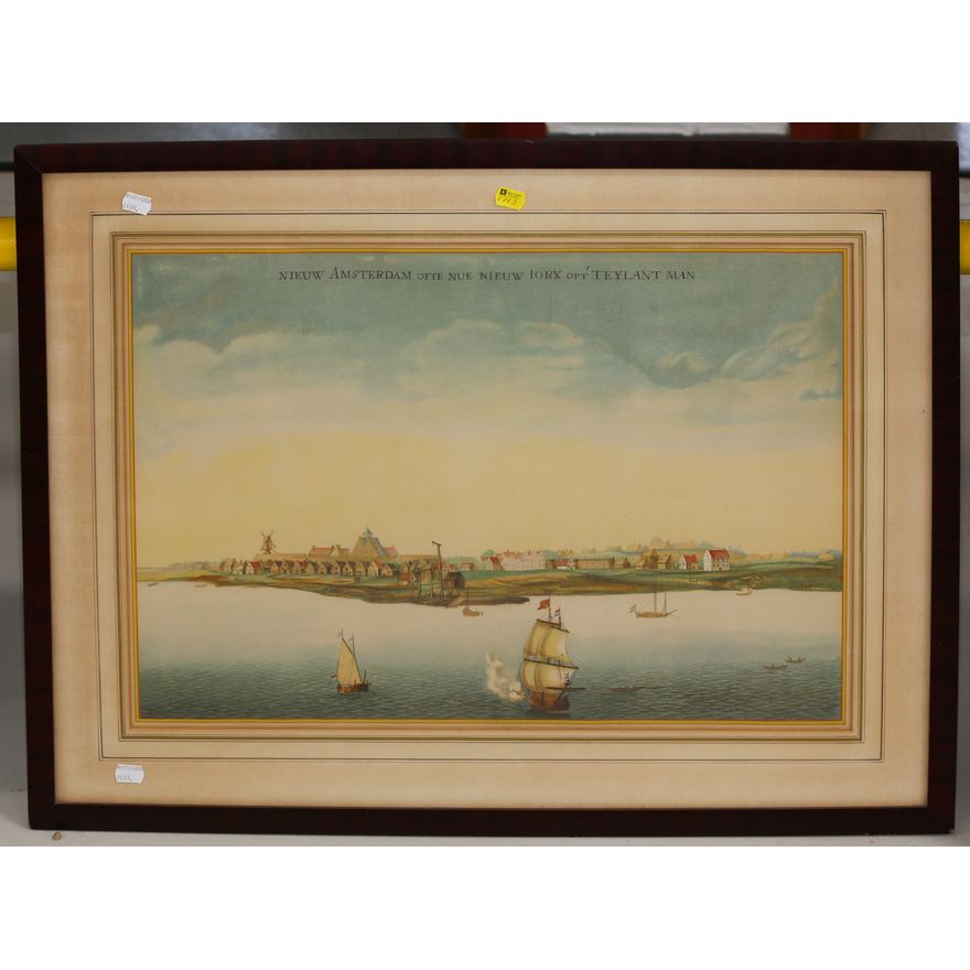 Framed Reproduction Colonial New York Print