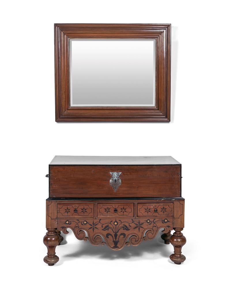 An Indo Dutch Colonial Style Storage Chest And A Mirror Lofty