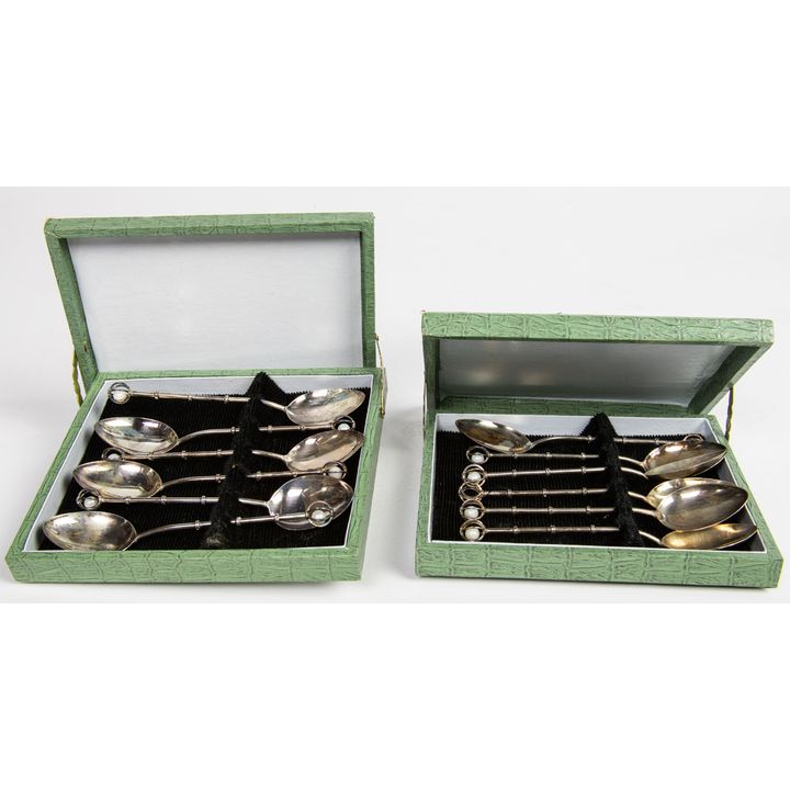 (lot of 12) Chinese export silver tea spoons