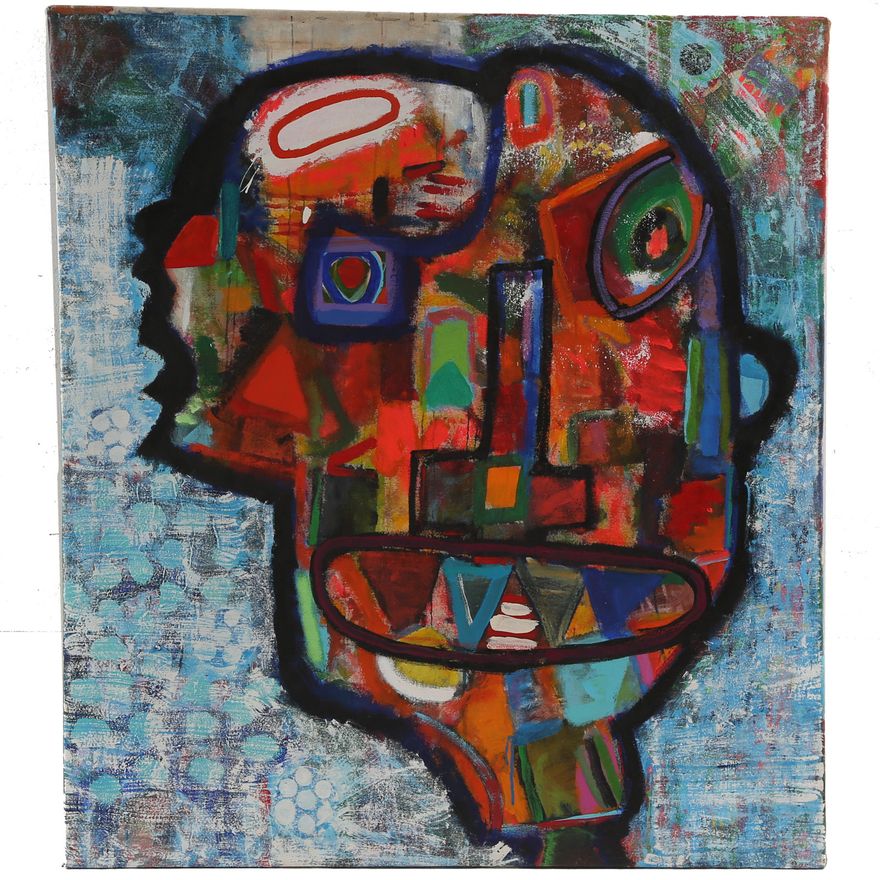 Ivan Greenberg. Abstract Face, acrylic