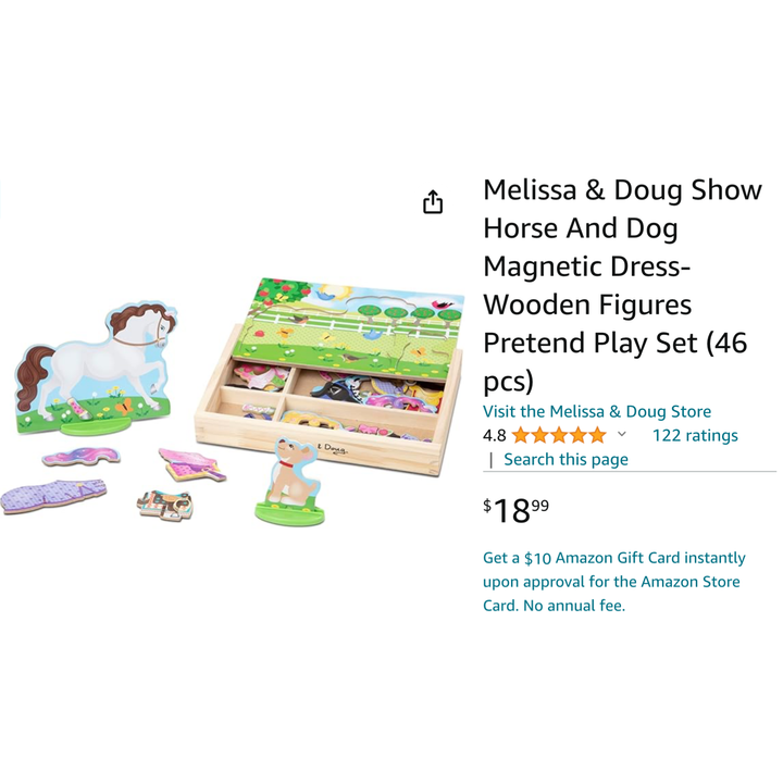 Mesissa & Doug Show Horse And Dog Magnetic Dress-Up Play Set