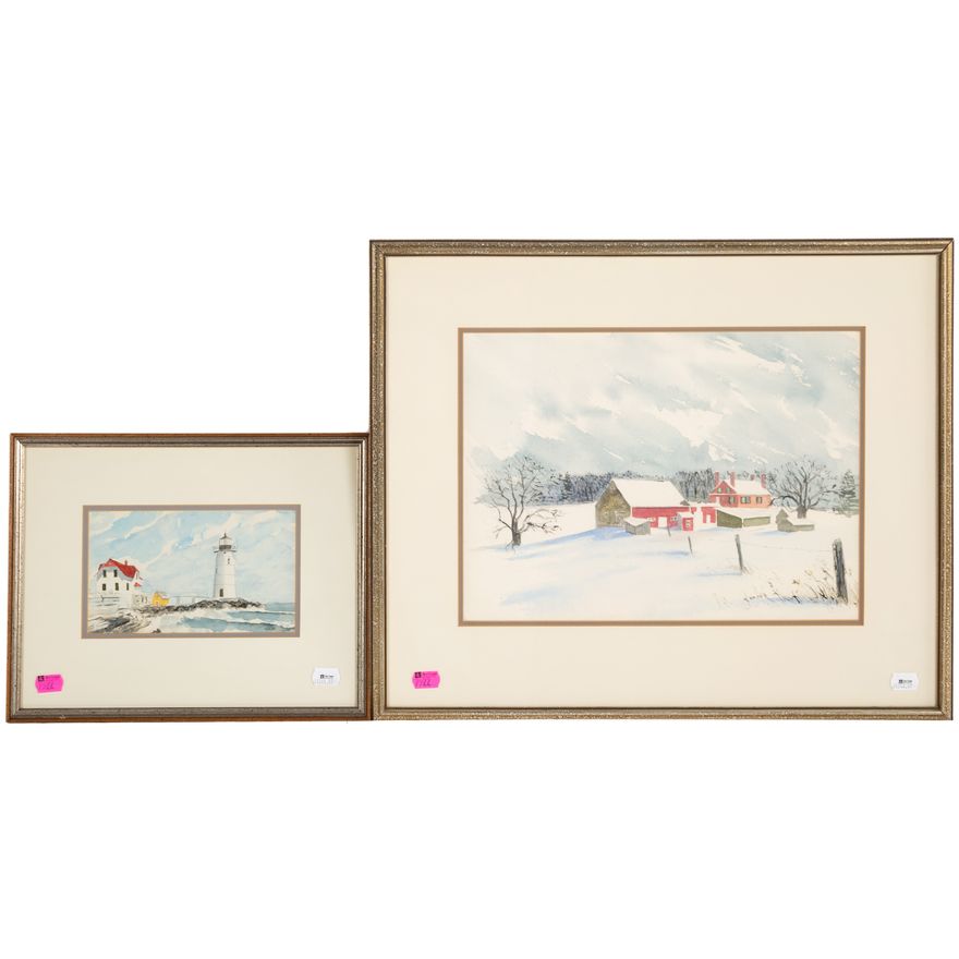 Dan Britt. Two New England Watercolors