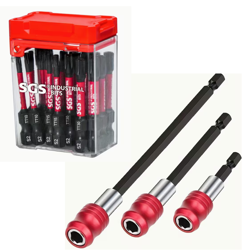 18 Pcs. Industrial Magnetic Torx Screwdriver Bits & Drill Bit ...