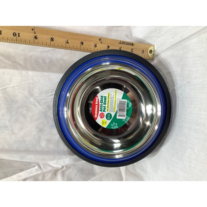 Stainless Steel 16oz Anti-Skid Pet Bowl - Blue