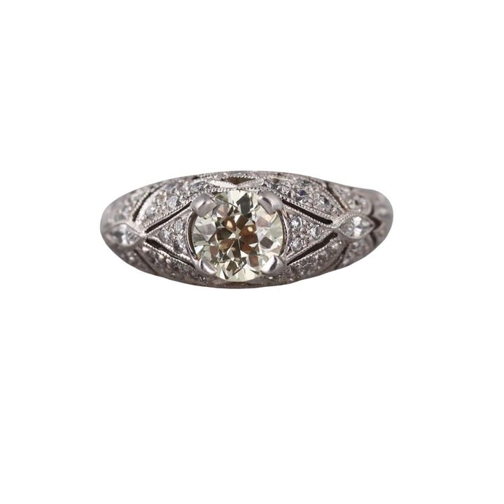 Platinum 1.00ct Old European Diamond Engagement Ring