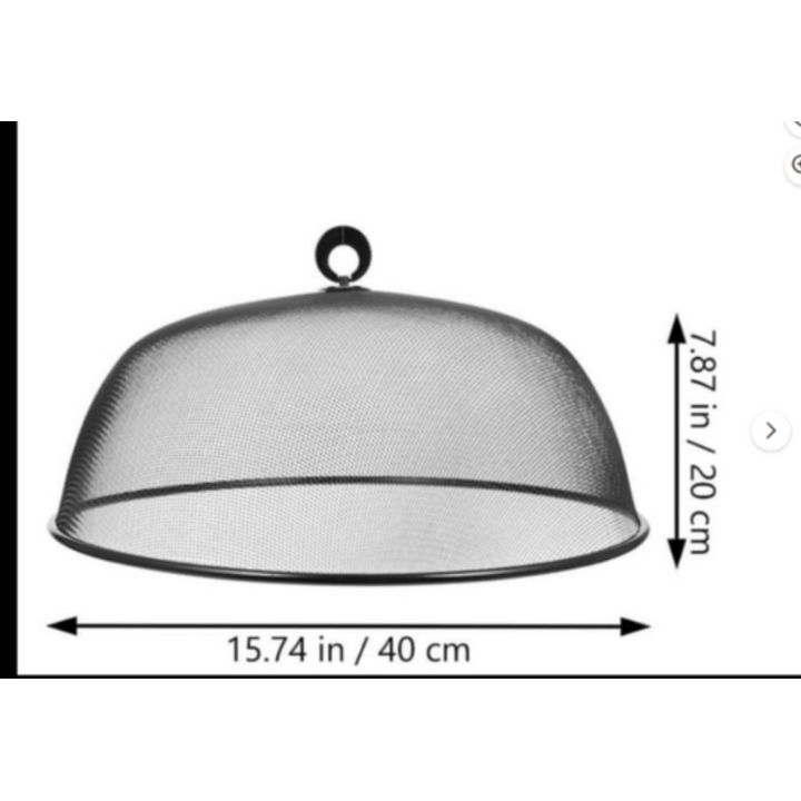 Black Metal Mesh Food Covering 15.74'' x 7.8''