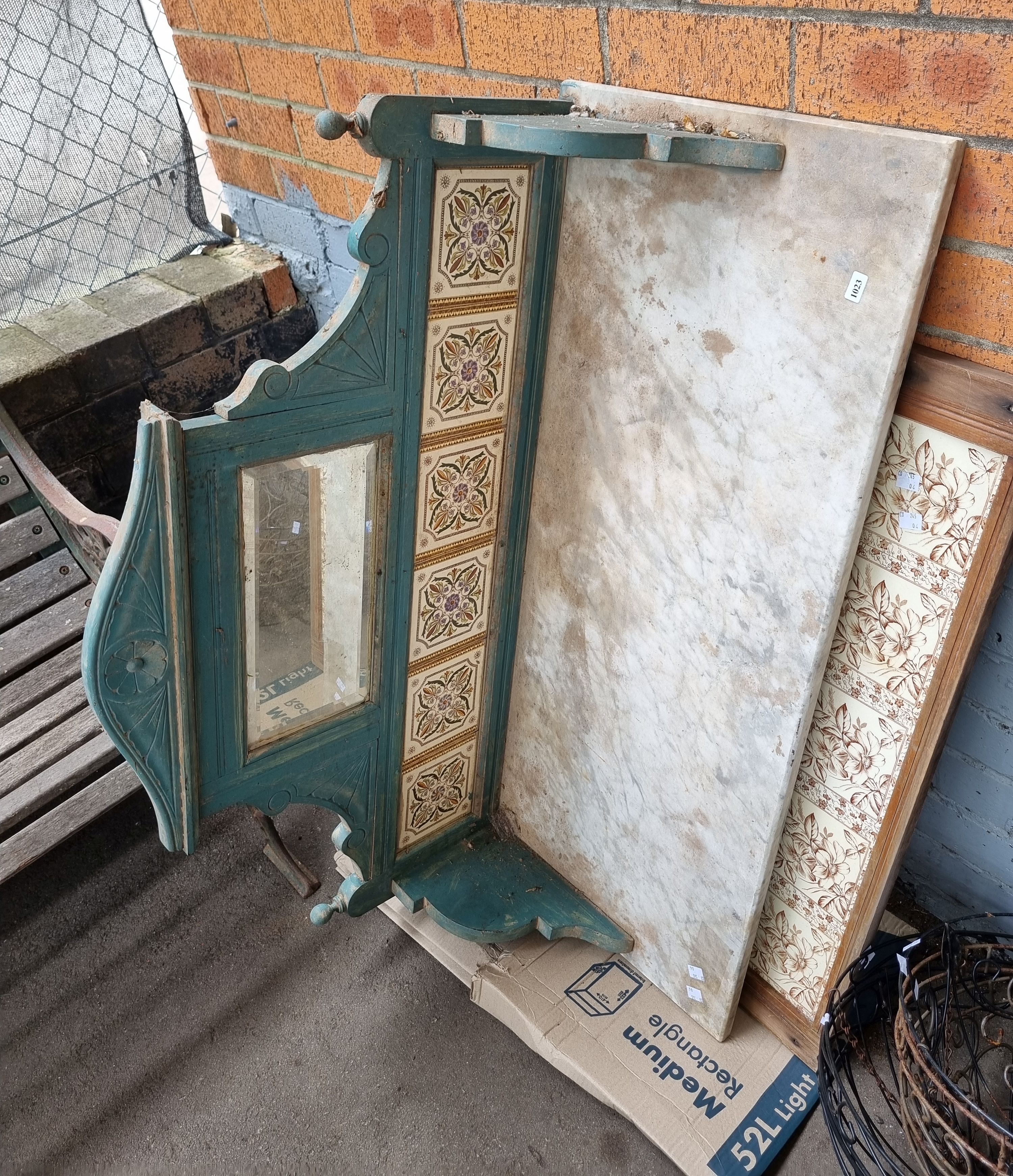 A Marble Wash Stand Top
