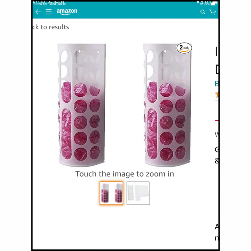 Ikea Variera Plastic Bag Dispenser, White 2pk