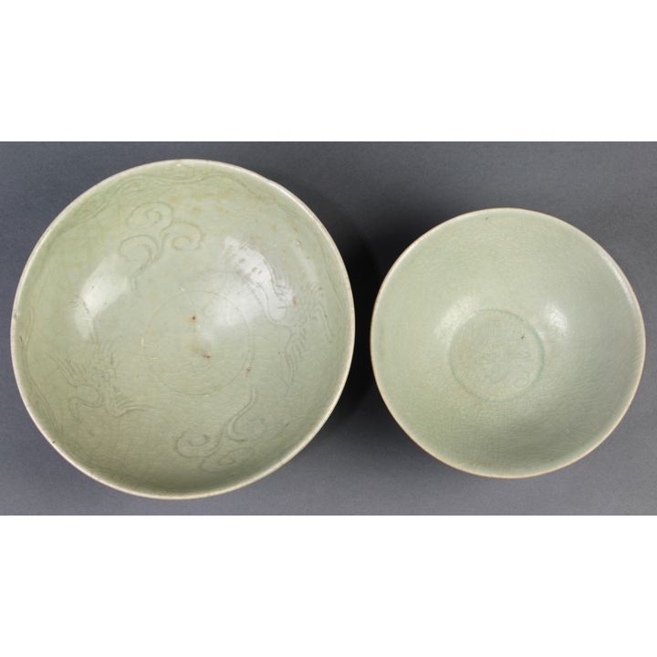 Two Chinese Longquan Type Celadon Bowls
