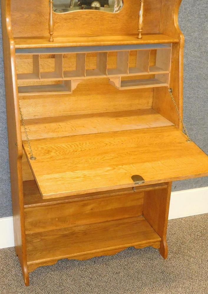 Antique C 1900 Larkin Oak Slant Front Secretary Desk W Bookcase