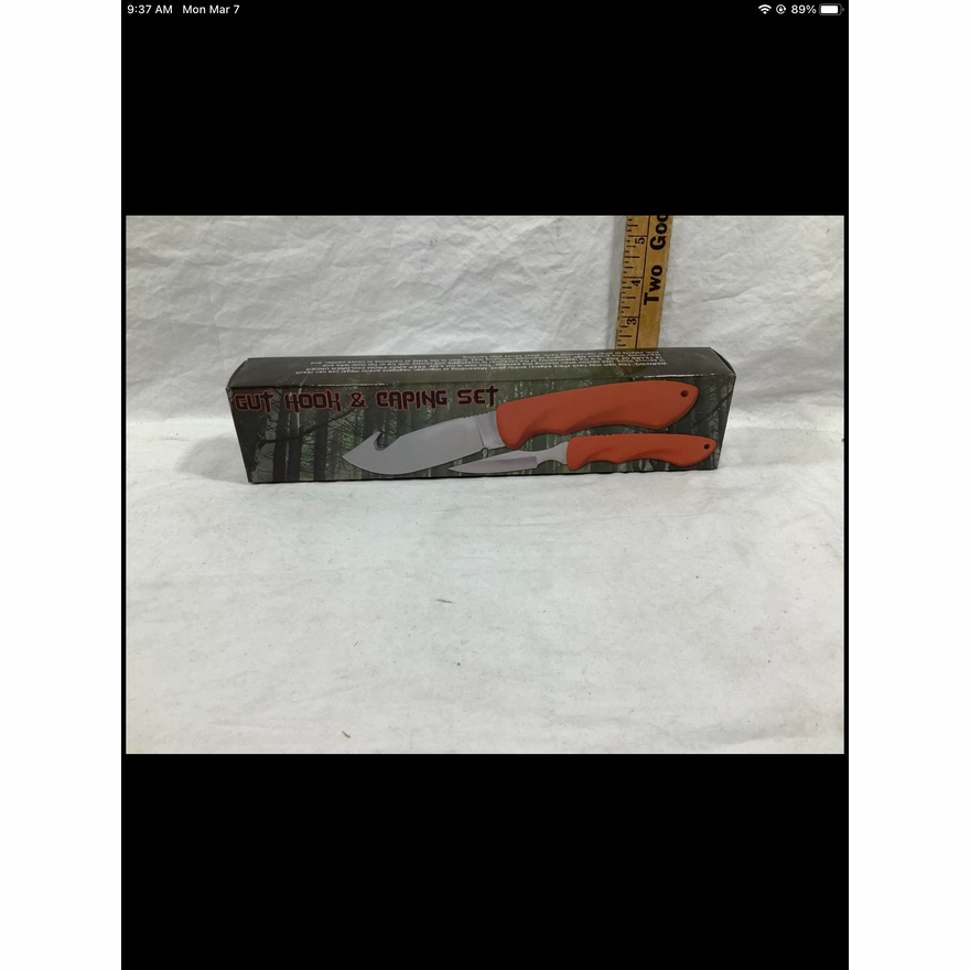 Gut Hook (9.5" & 7") Caping Knife Rubber Handle w/Nylon Sheath
