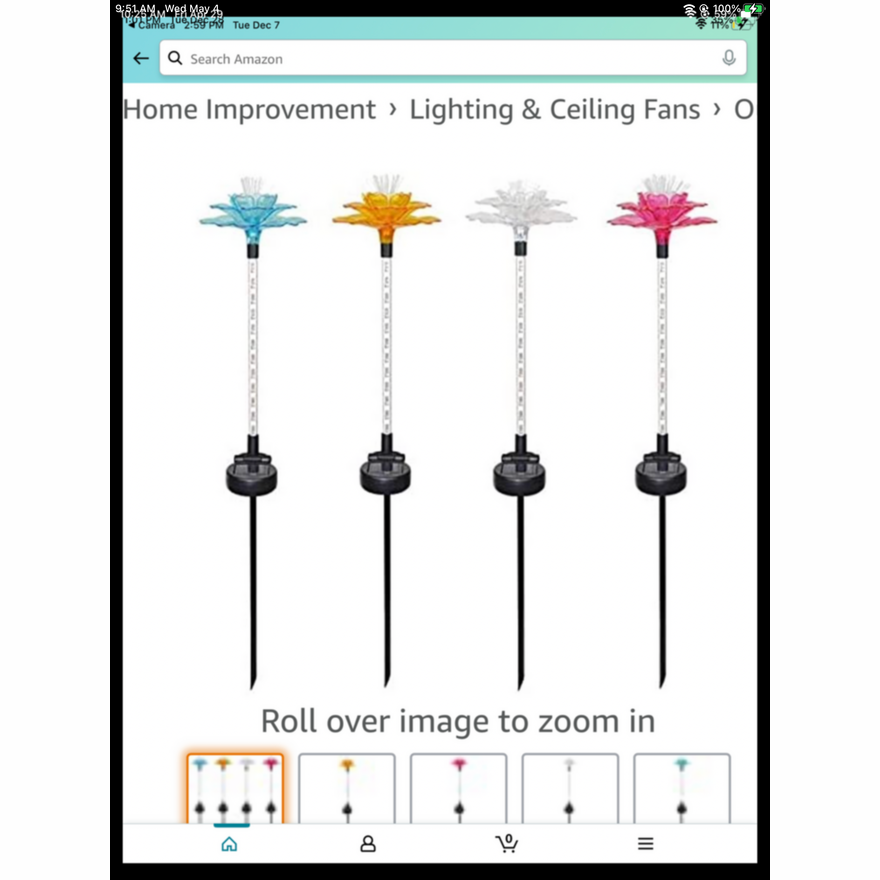 Moonrays Firework Flower Solar Stake Light Pink-Orange-Blue-White