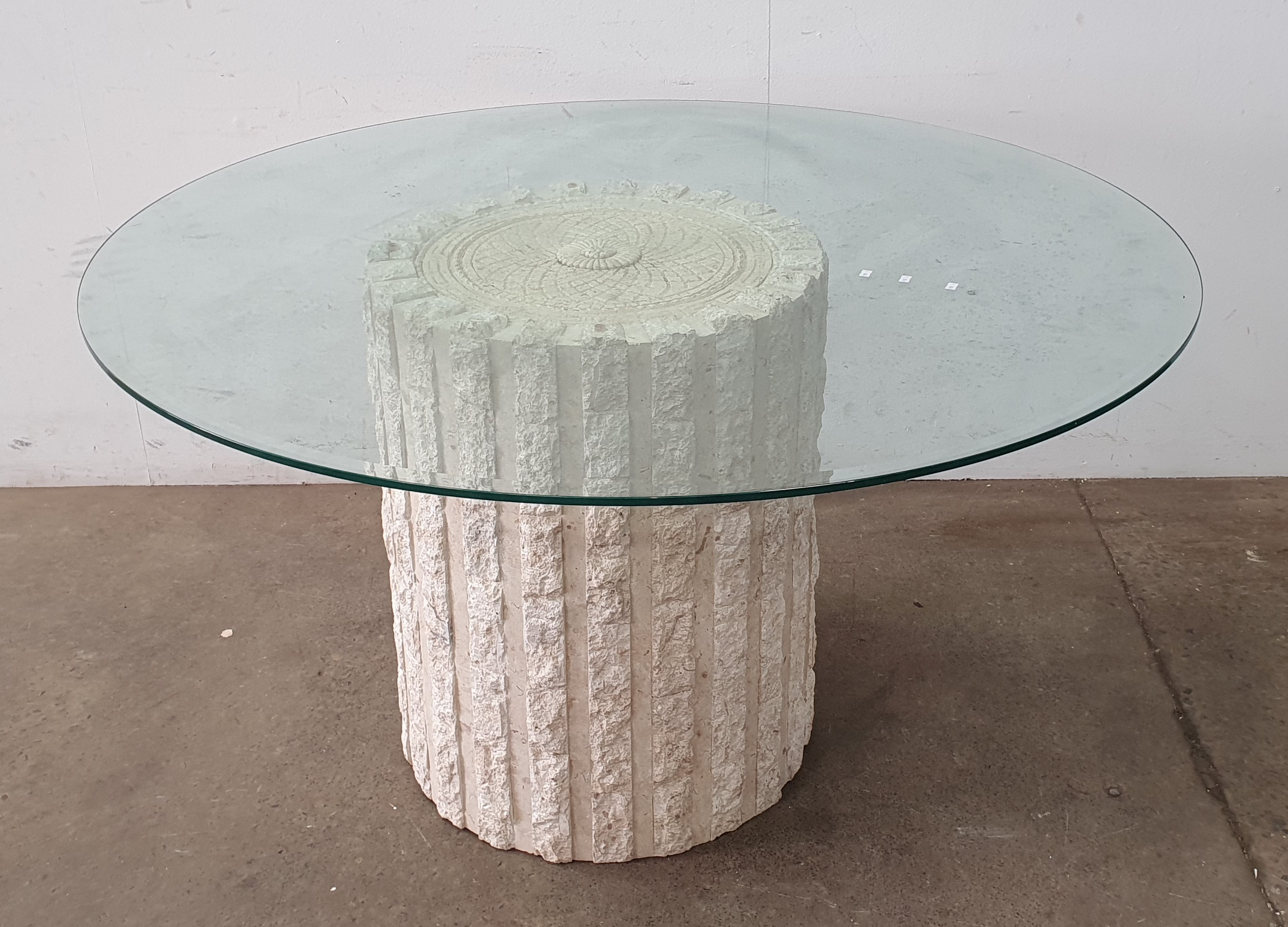 A Bevelled Glass Top Table