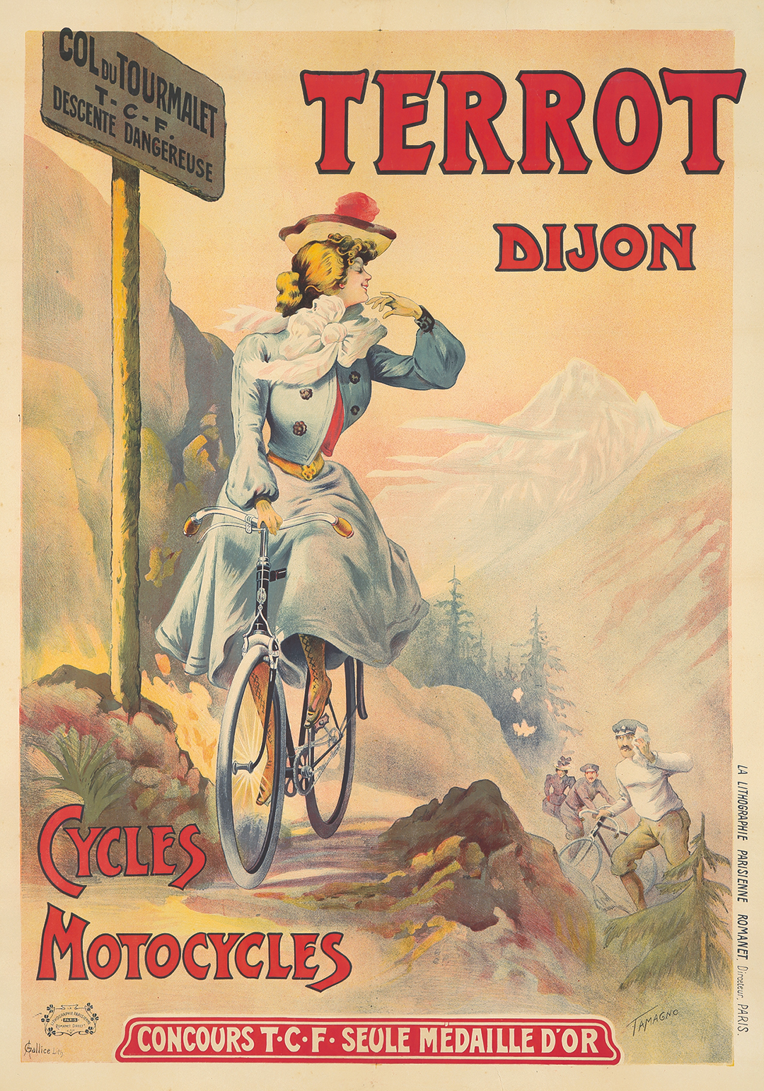 Terrot Dijon Cycles Automobiles Eisenbahn Jugendstil Plakat Plakate A3 377 