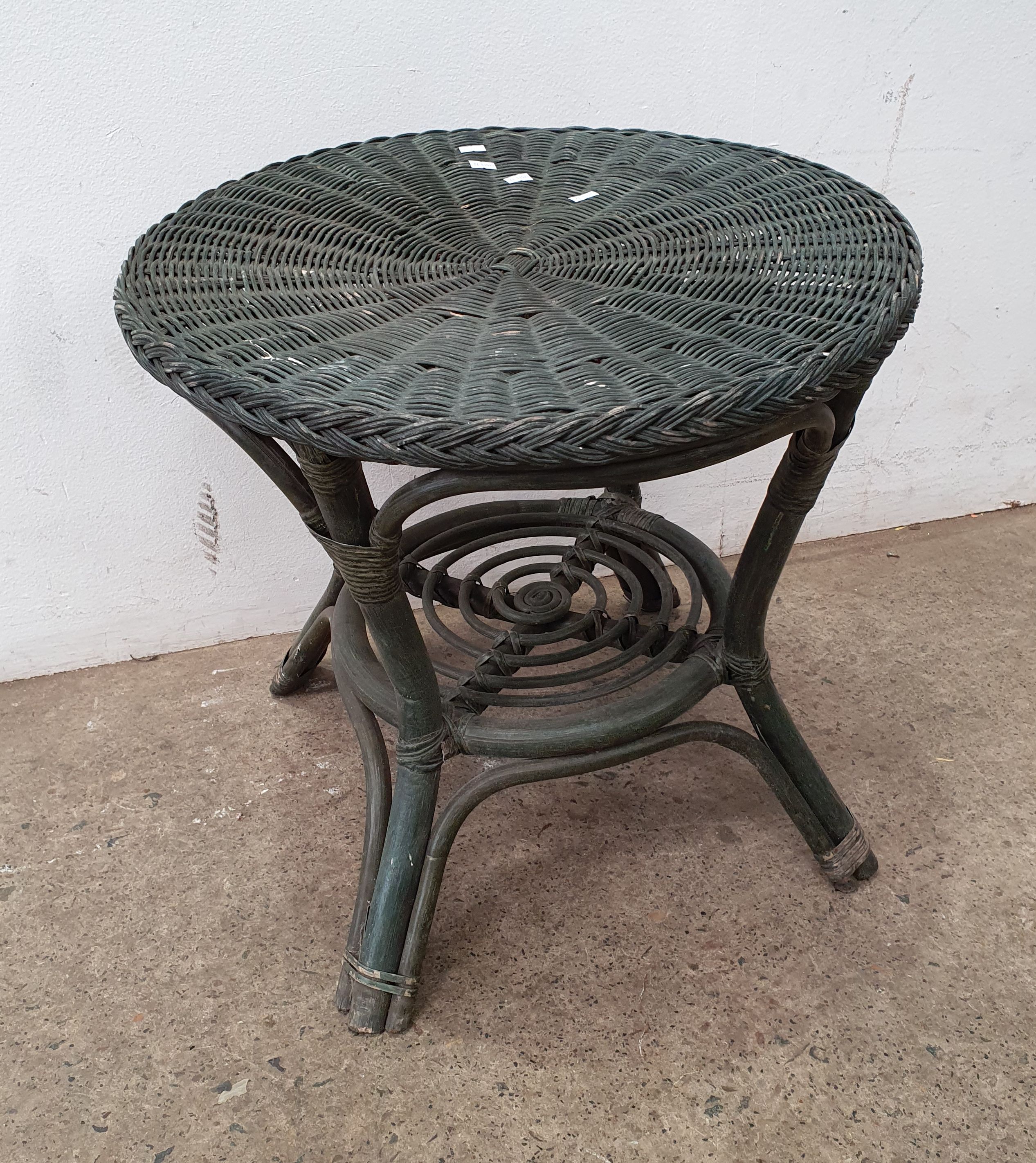 1033 · A WICKER SIDE TABLE