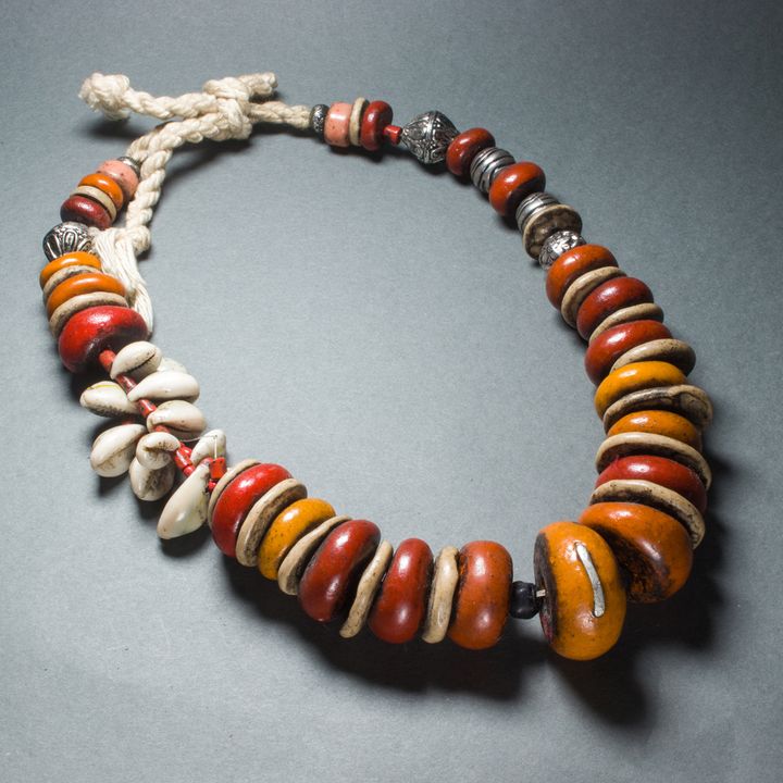 Amber and shell necklace