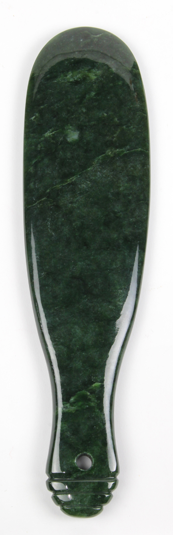 Maori style jade carved war club (mere)