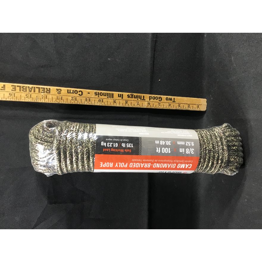 SureTie Camo Diamond-Braided Poly Rope 3/8in x 100ft