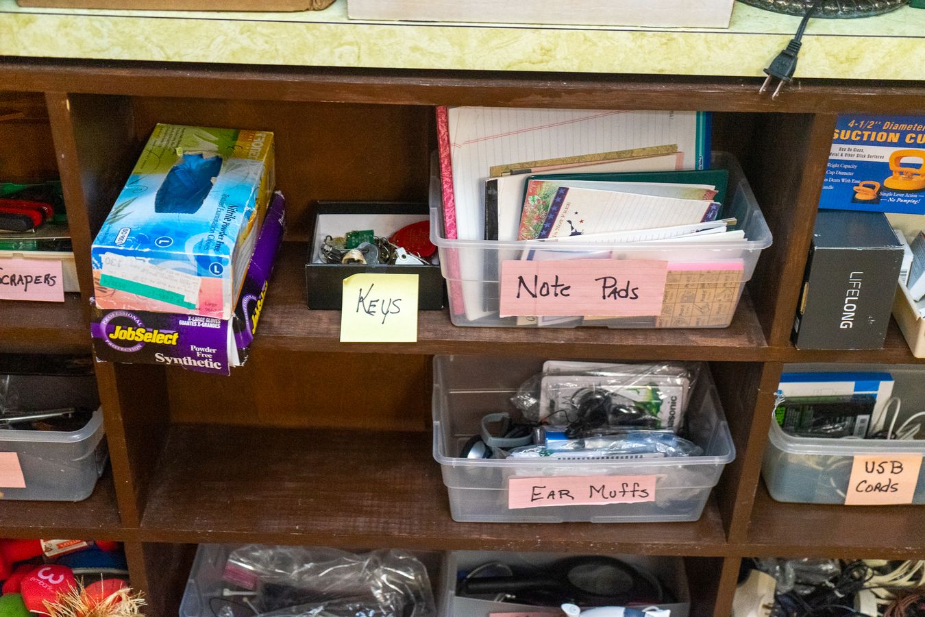 Labeled Storage Bins and Contents | Harritt Group, Inc