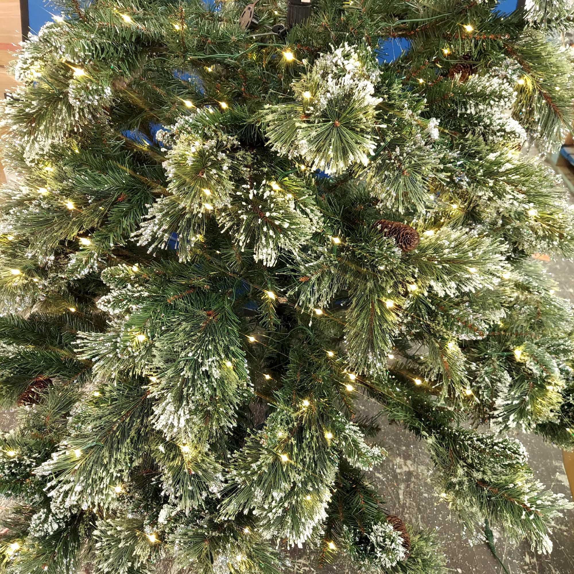 7.5 Ft. Pre-Lit LED Sparkling Amelia Frosted Pine Artificial Christmas Tree  with