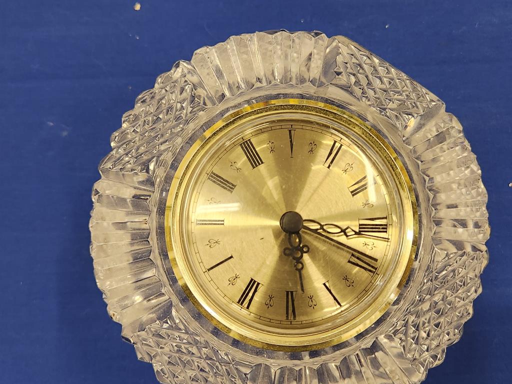 TYRONE CRYSTAL MANTEL CLOCK Lightning Auctions Inc