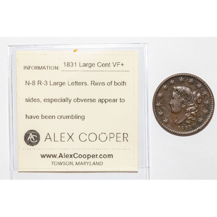 1831 Large Cent N-8 Large Letters VF30