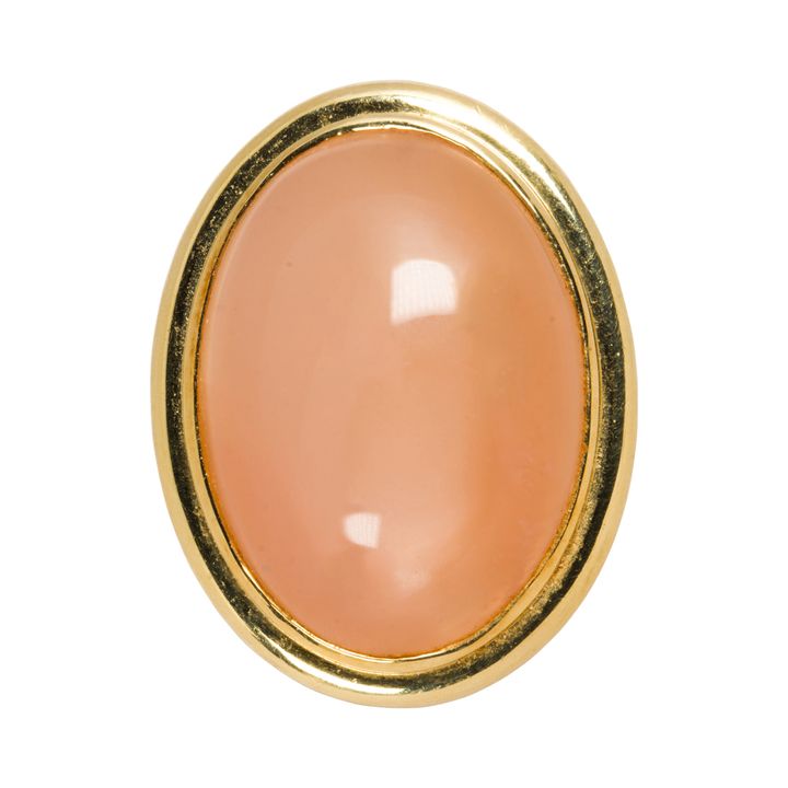 David Yurman, A pink-orange moonstone and 18k gold ring