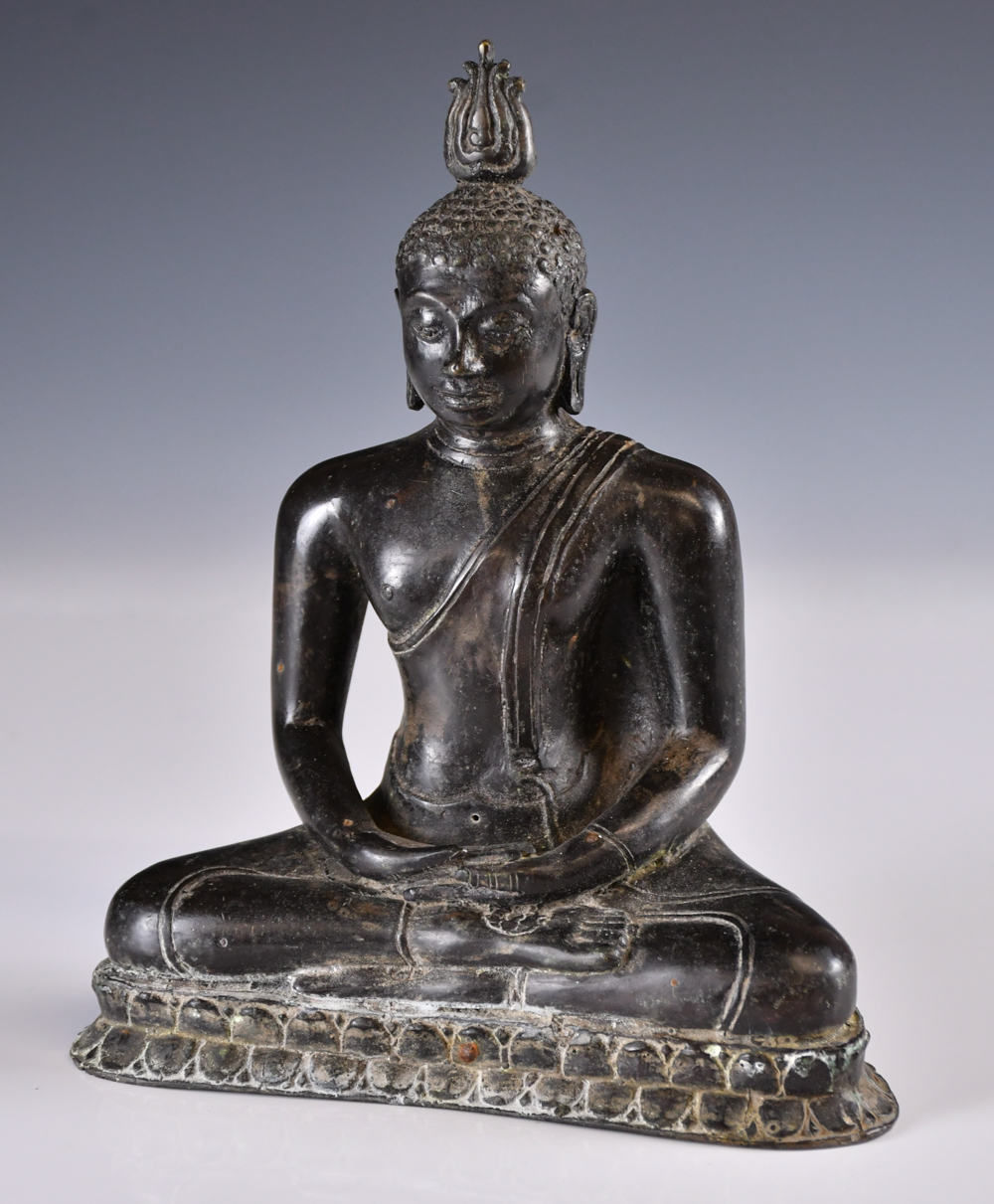 ミャンマー・シャン青銅 ナーガ仏像 H16.4cm