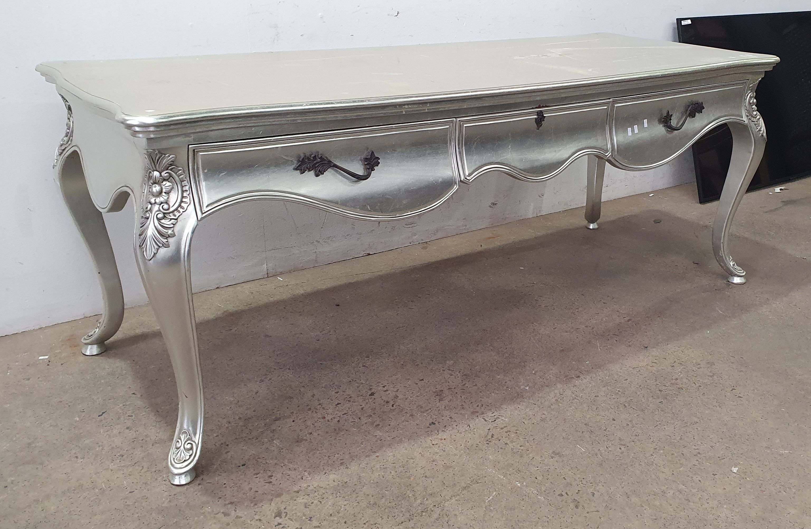 A CONTEMPORARY FRENCH STYLE PAINTED DESK