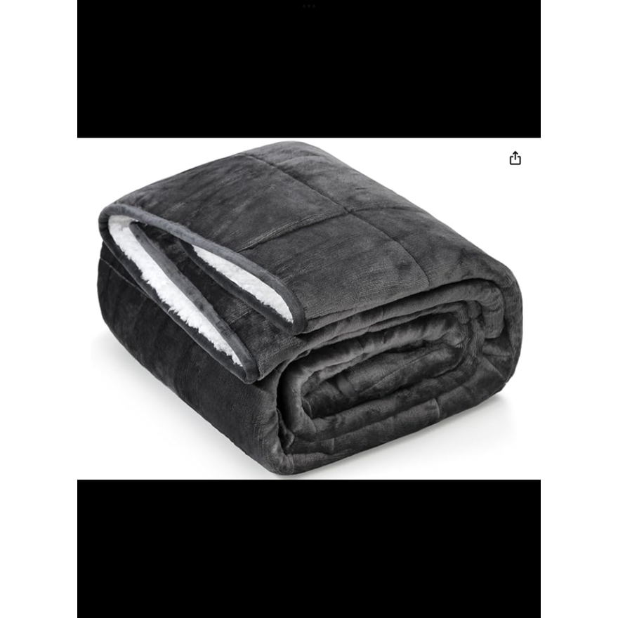 Airoliff Sherpa Fleece 10lb Weighted Blanket 58"x78" (Grey & White)