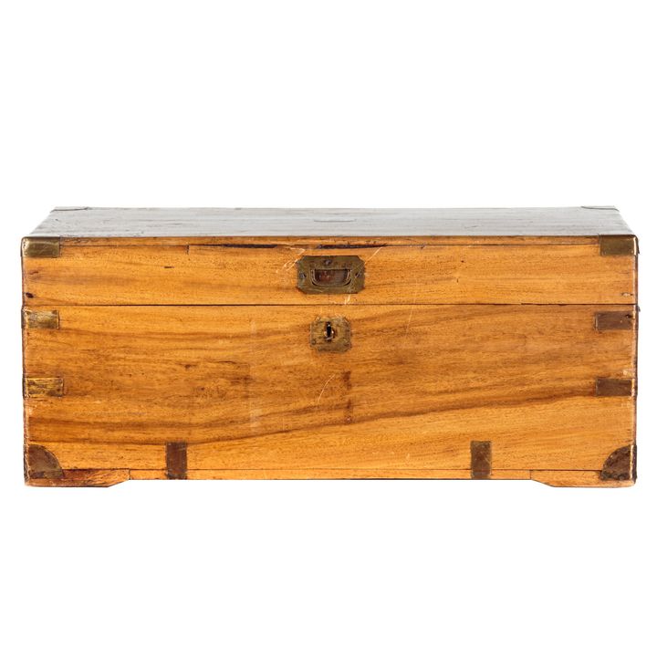 Victorian Brass Mounted Camphorwood Campaign Trunk
