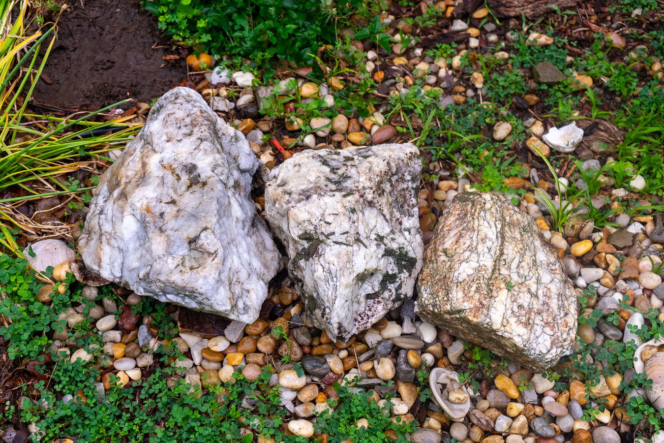 Three Large Quartz Rocks | Harritt Group, Inc