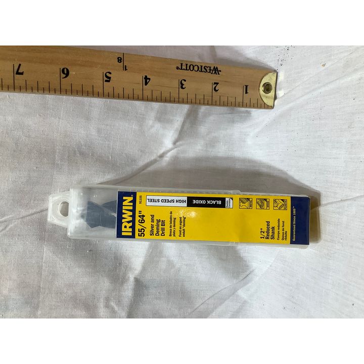 Irwin 55/64" Silver & Deming Drill Bit 1/2" Reduced Shank